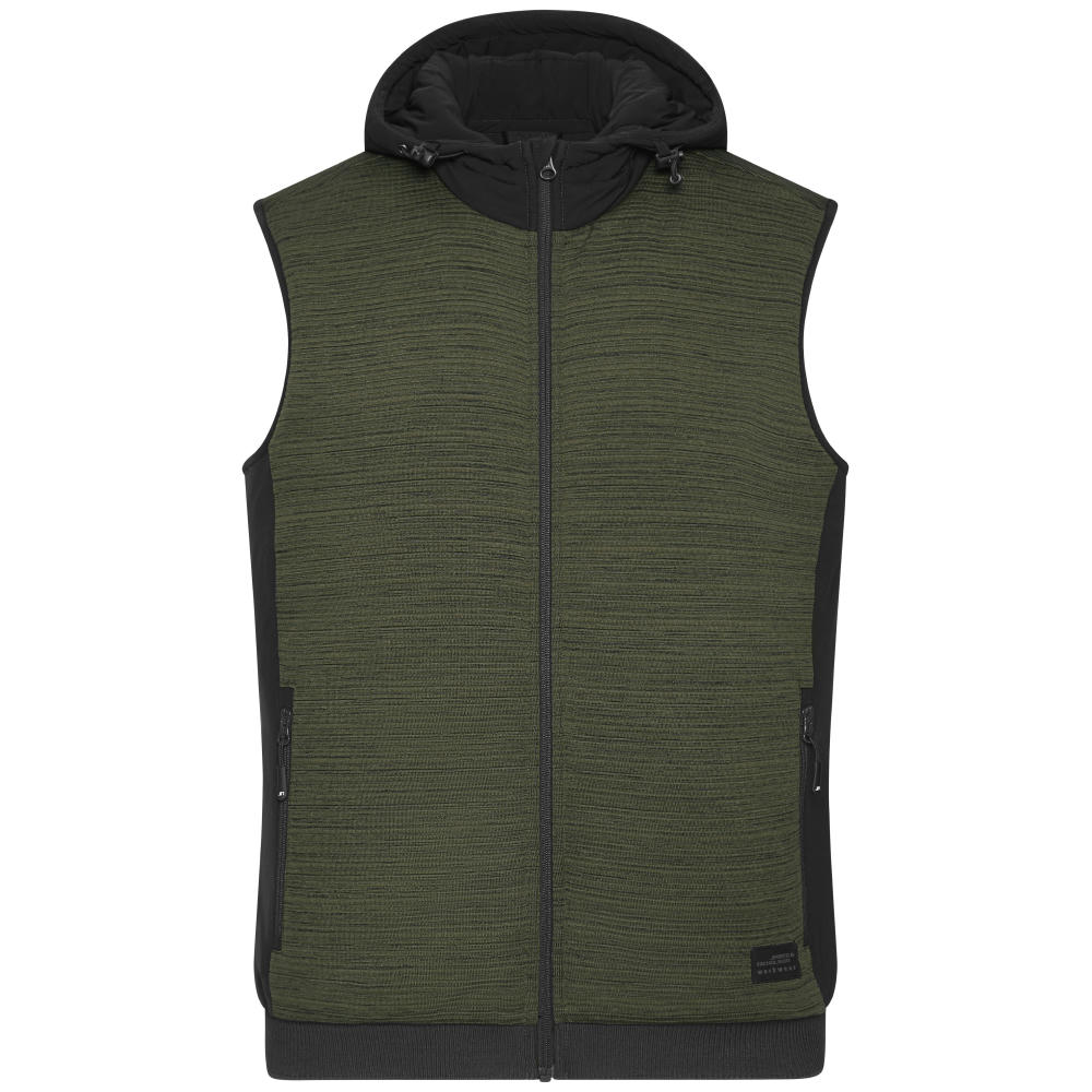 Men's Padded Hybrid Vest-Wattierte Strickfleece Weste im attraktiven Materialmix