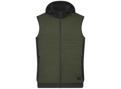 Men's Padded Hybrid Vest-Wattierte Strickfleece Weste im attraktiven Materialmix