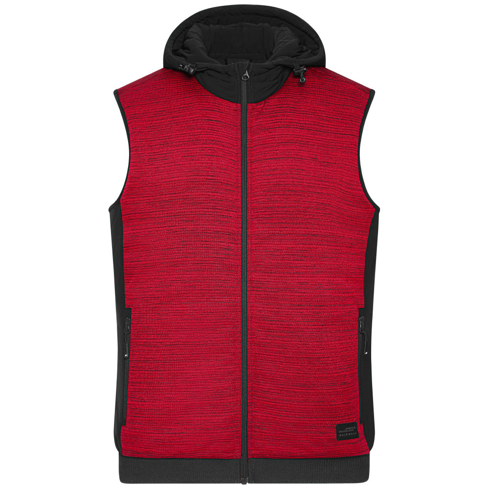 Men's Padded Hybrid Vest-Wattierte Strickfleece Weste im attraktiven Materialmix