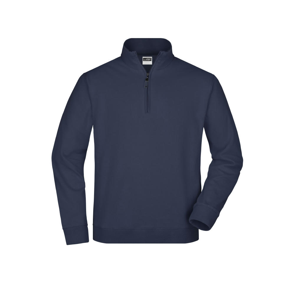 Round-Neck Zip-Sweatshirt mit Stehkragen und kurzem Reißverschluss