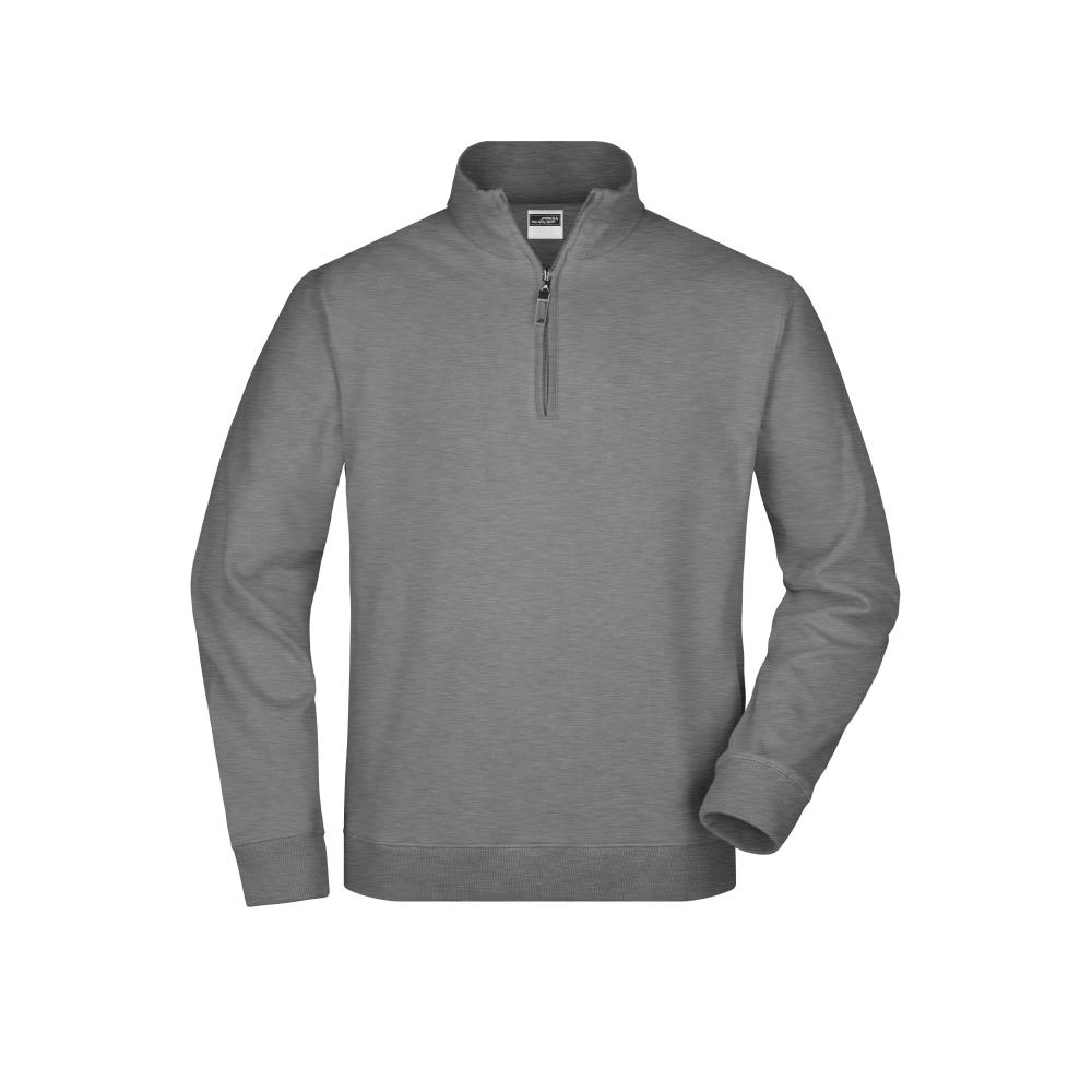 Round-Neck Zip-Sweatshirt mit Stehkragen und kurzem Reißverschluss