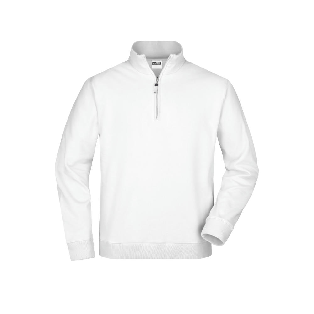 Round-Neck Zip-Sweatshirt mit Stehkragen und kurzem Reißverschluss