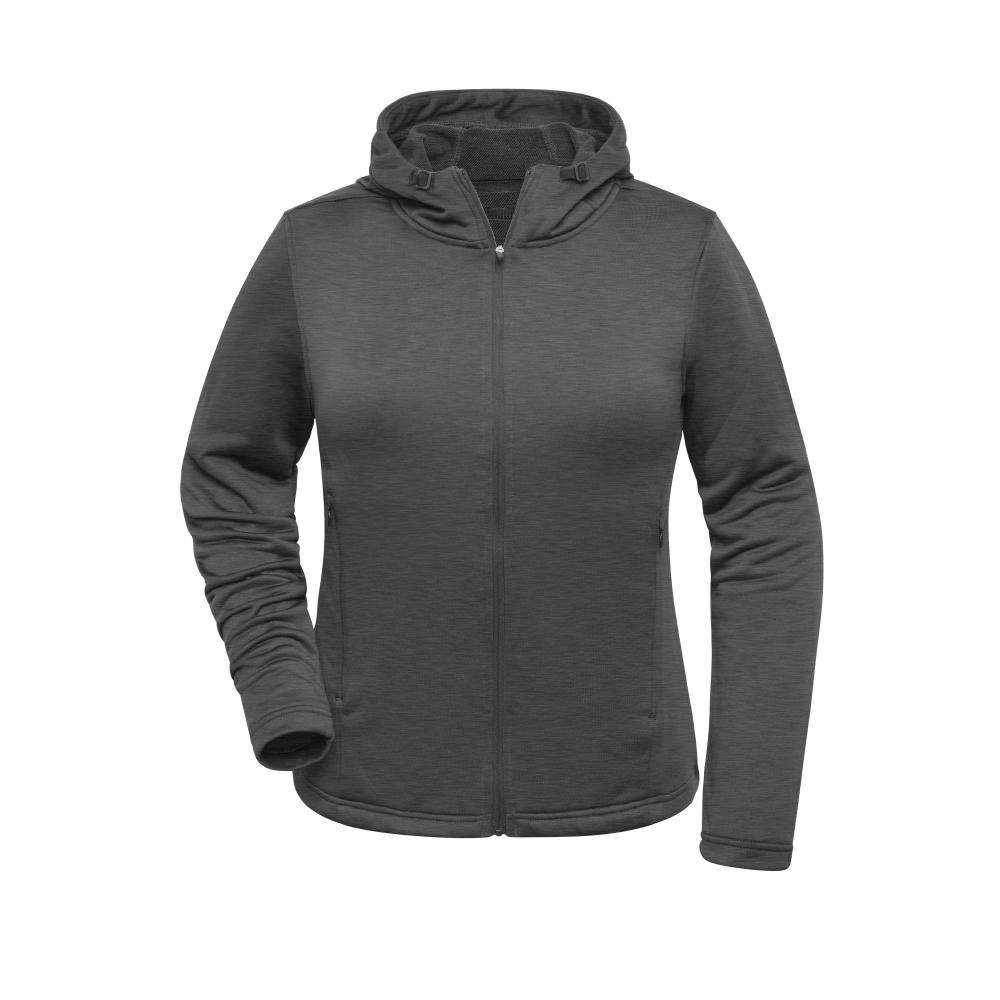 Ladies' Sports Zip Hoody - Modische Kapuzenjacke aus 100% recyceltem Polyester für Sport und Freizeit