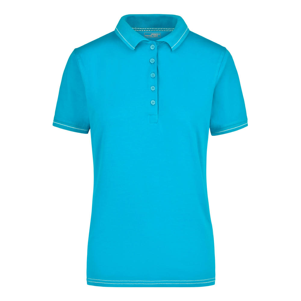 Ladies' Elastic Polo - Hochwertiges Poloshirt mit Kontraststreifen