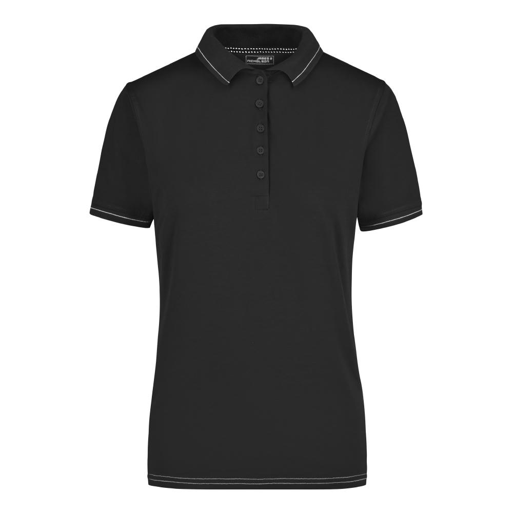 Ladies' Elastic Polo - Hochwertiges Poloshirt mit Kontraststreifen