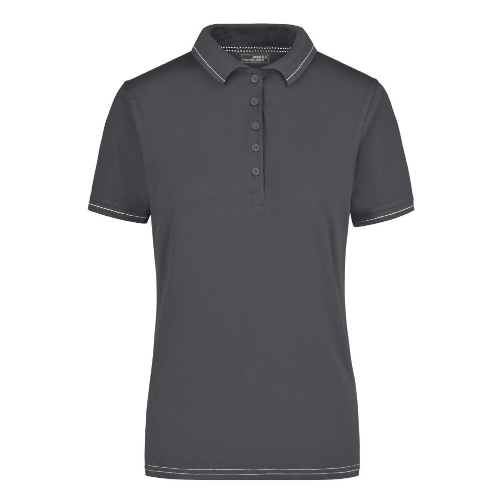 Ladies' Elastic Polo - Hochwertiges Poloshirt mit Kontraststreifen