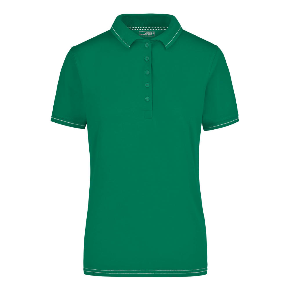 Ladies' Elastic Polo - Hochwertiges Poloshirt mit Kontraststreifen