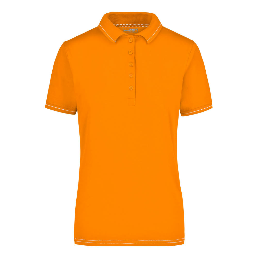 Ladies' Elastic Polo - Hochwertiges Poloshirt mit Kontraststreifen