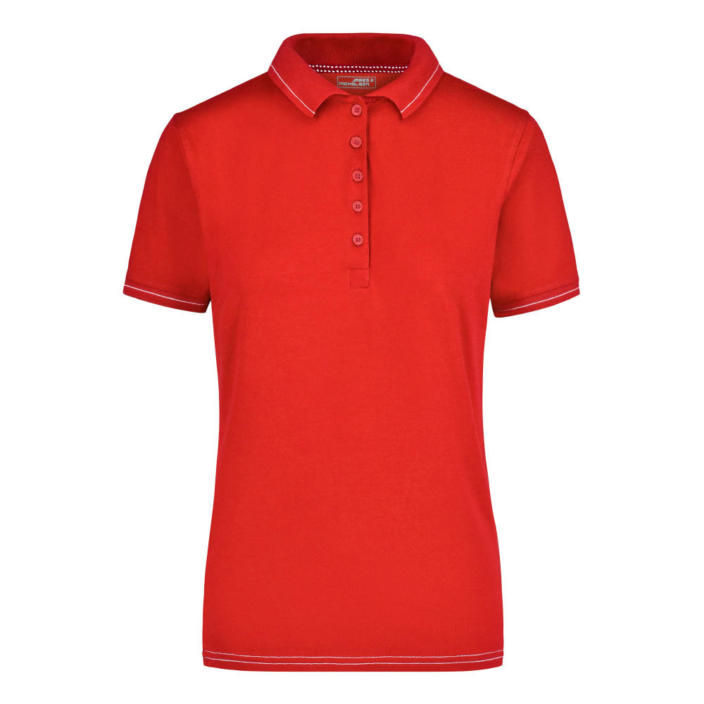 Ladies' Elastic Polo - Hochwertiges Poloshirt mit Kontraststreifen