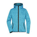 Ladies' Knitted Fleece Hoody - Kapuzenjacke aus Strickfleece in Melange-Optik