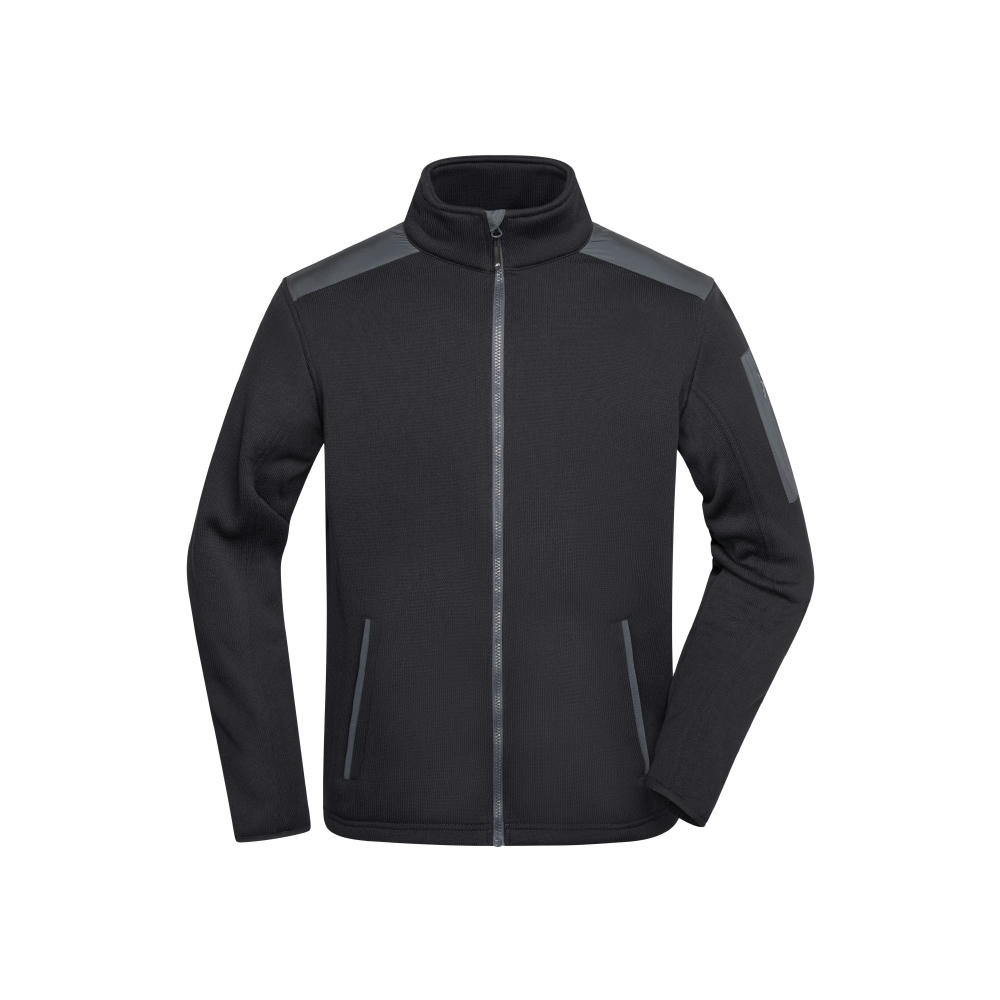 Men's Knitted Fleece Jacket-Superweiche, warme Strickfleece Jacke