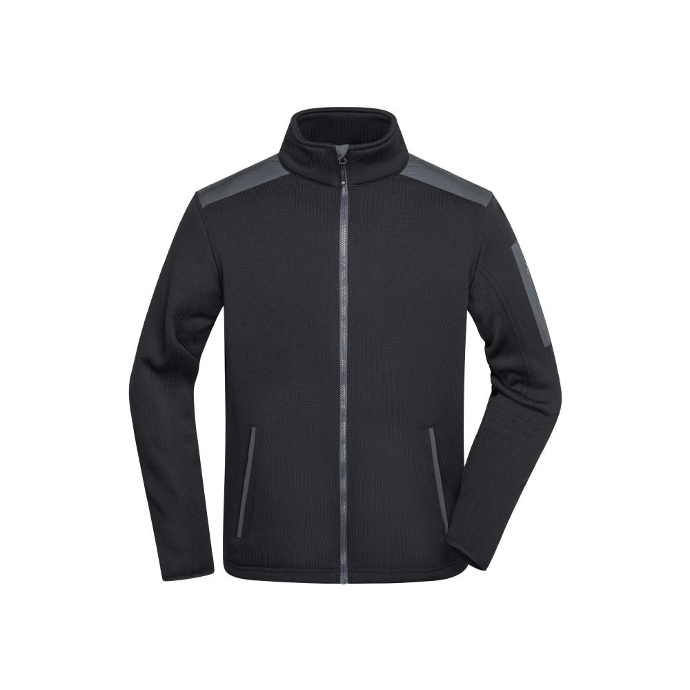 Men's Knitted Fleece Jacket - Superweiche, warme Strickfleece Jacke