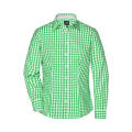 Ladies' Checked Blouse - Modisches Karoshirt mit Uni-Einsätzen an Kragen und Manschette