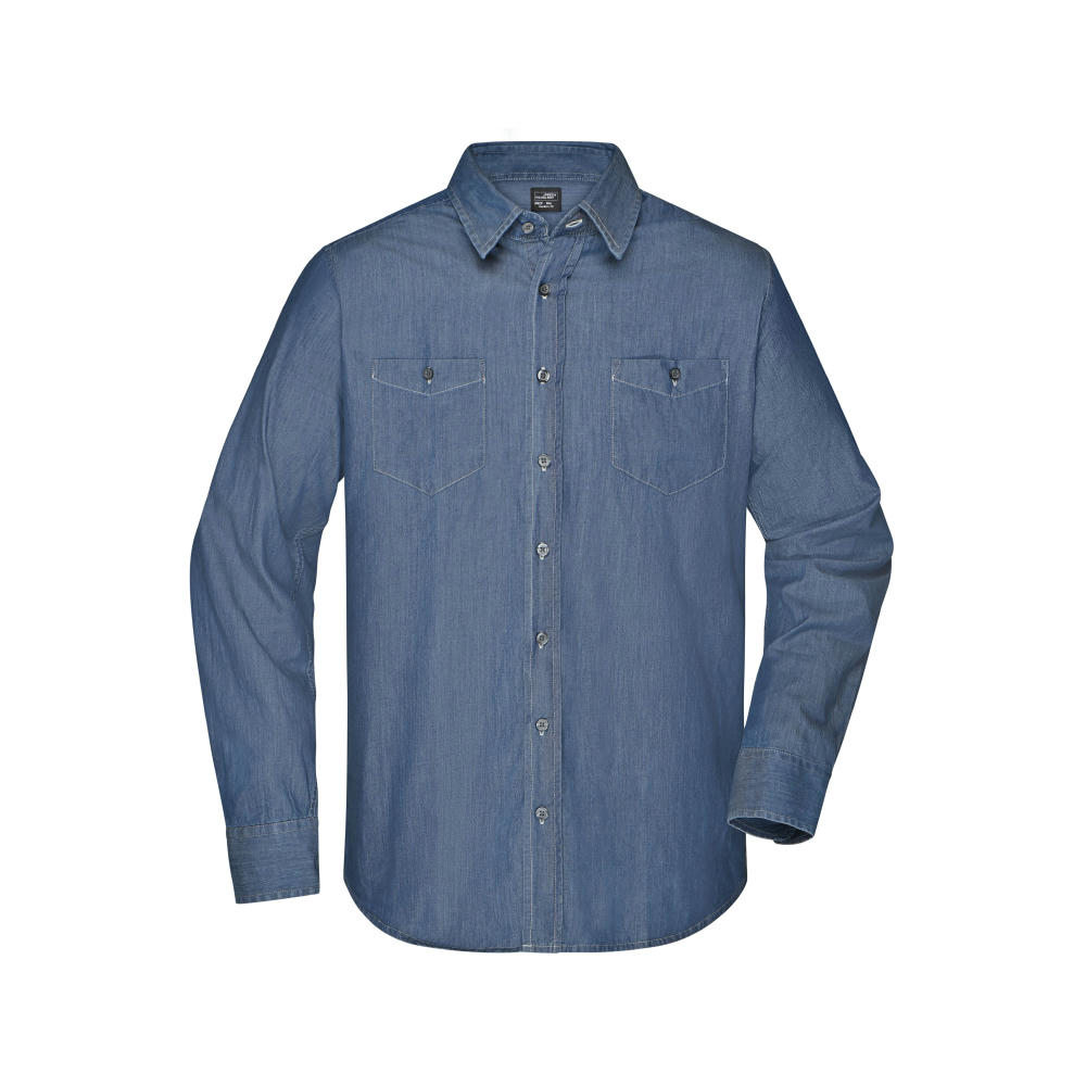 Men's Denim Shirt-Trendiges Jeanshemd