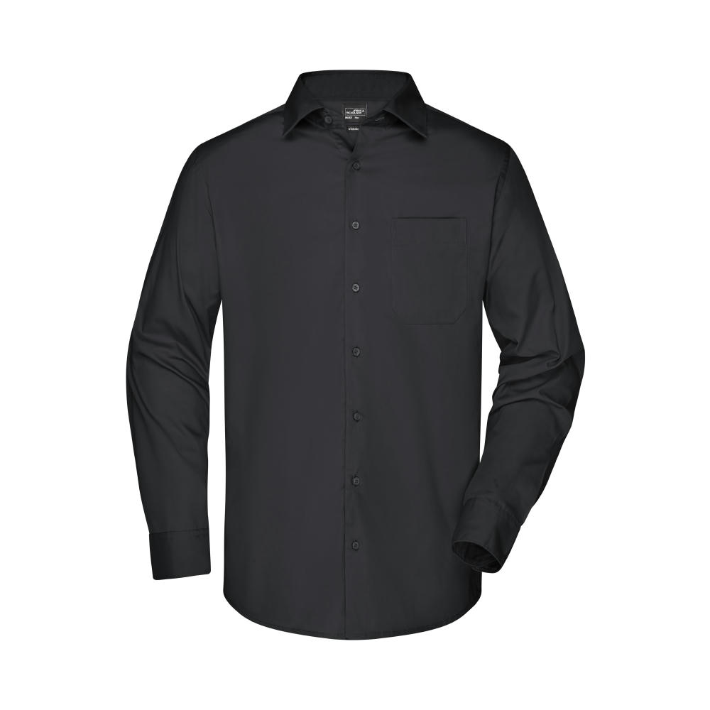Men's Business Shirt Long-Sleeved - Klassisches Shirt aus strapazierfähigem Mischgewebe