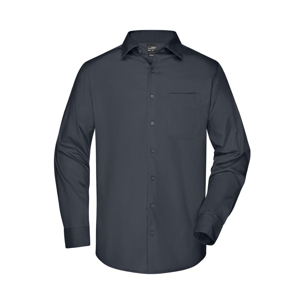Men's Business Shirt Long-Sleeved - Klassisches Shirt aus strapazierfähigem Mischgewebe
