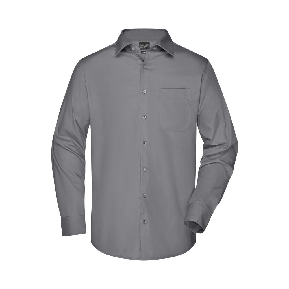 Men's Business Shirt Long-Sleeved-Klassisches Shirt aus strapazierfähigem Mischgewebe