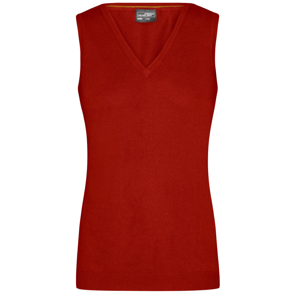 Ladies' V-Neck Pullunder-Klassischer Baumwoll-Pullunder