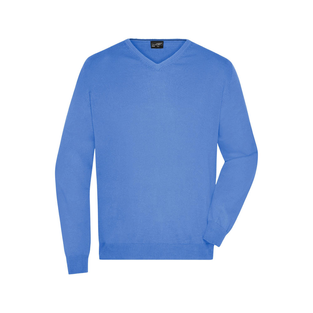 Men's V-Neck Pullover-Klassischer Baumwoll-Pullover