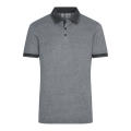 Men's Heather Polo - Melange Polo mit modischen Details