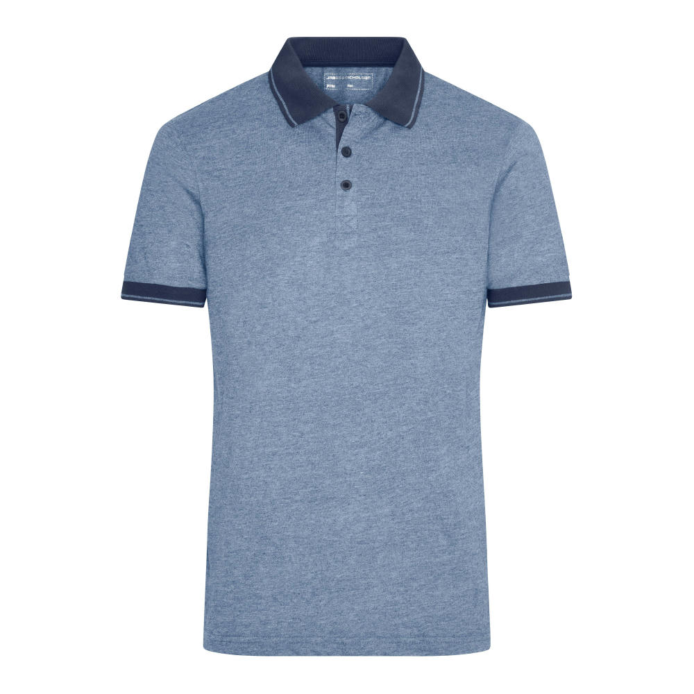 Men's Heather Polo - Melange Polo mit modischen Details