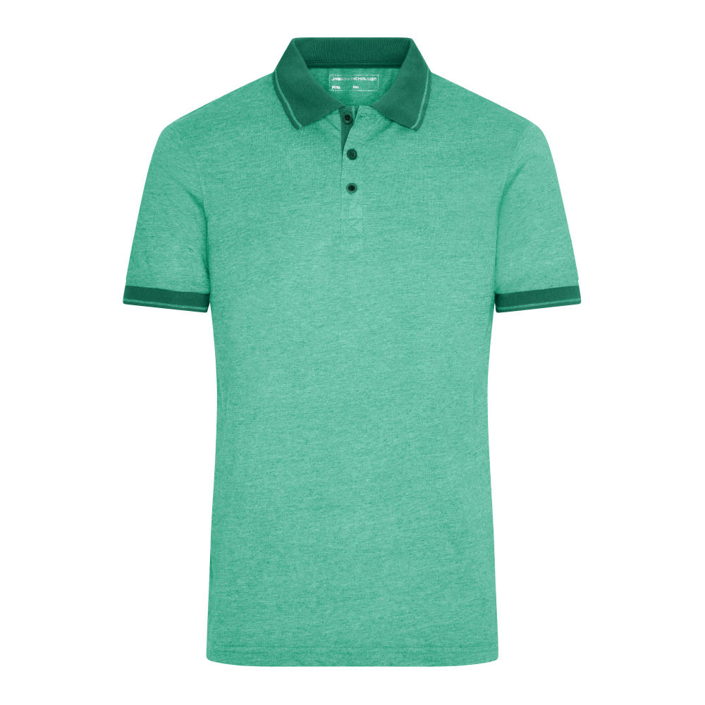 Men's Heather Polo - Melange Polo mit modischen Details