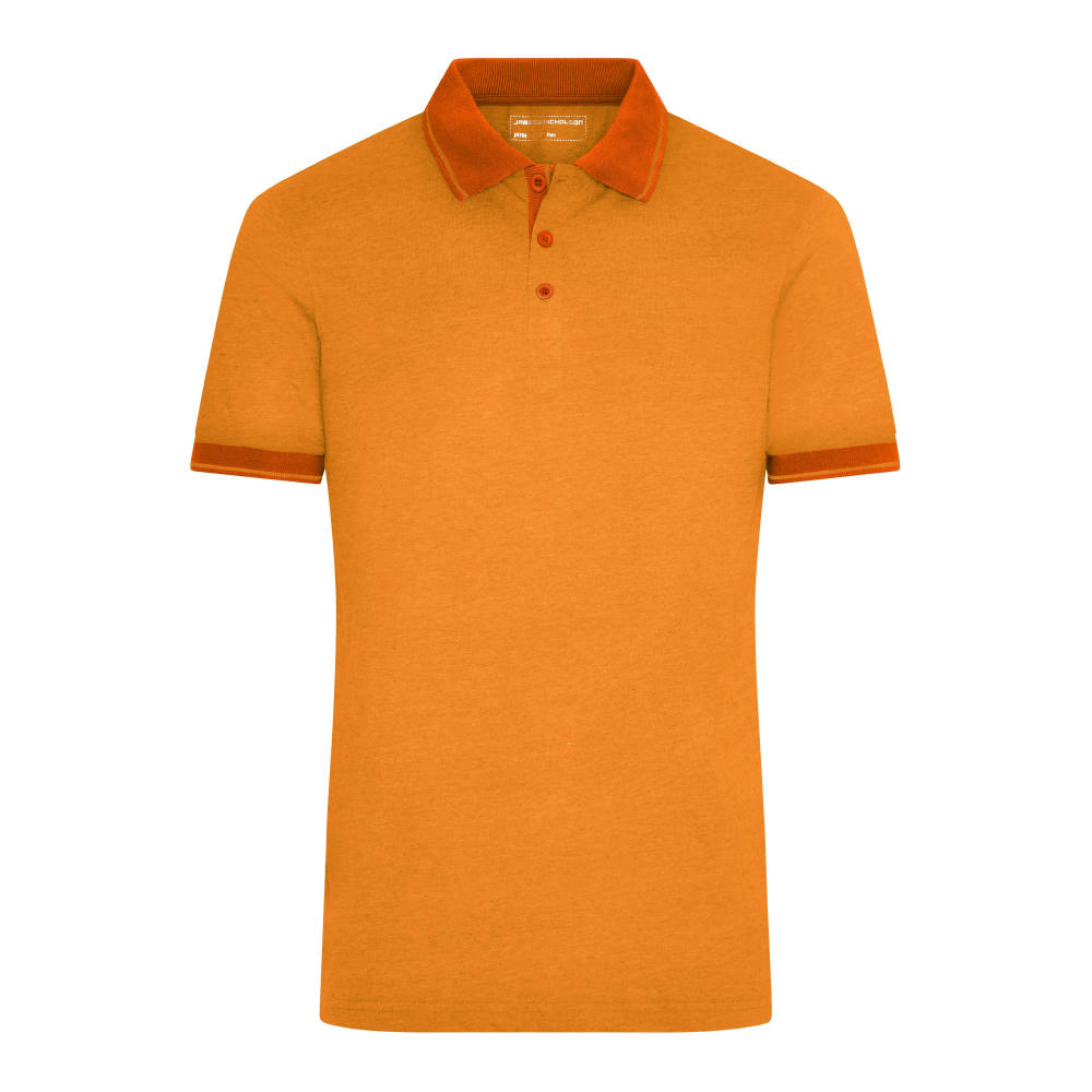 Men's Heather Polo - Melange Polo mit modischen Details