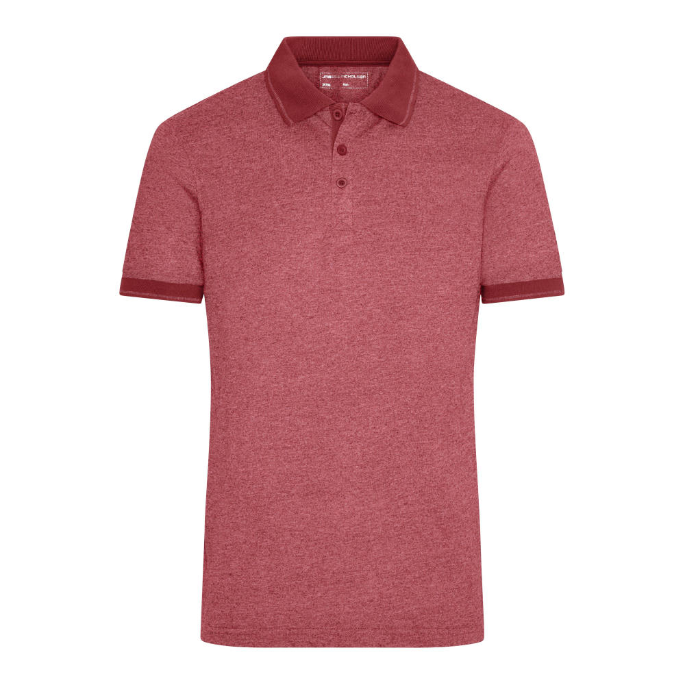 Men's Heather Polo - Melange Polo mit modischen Details