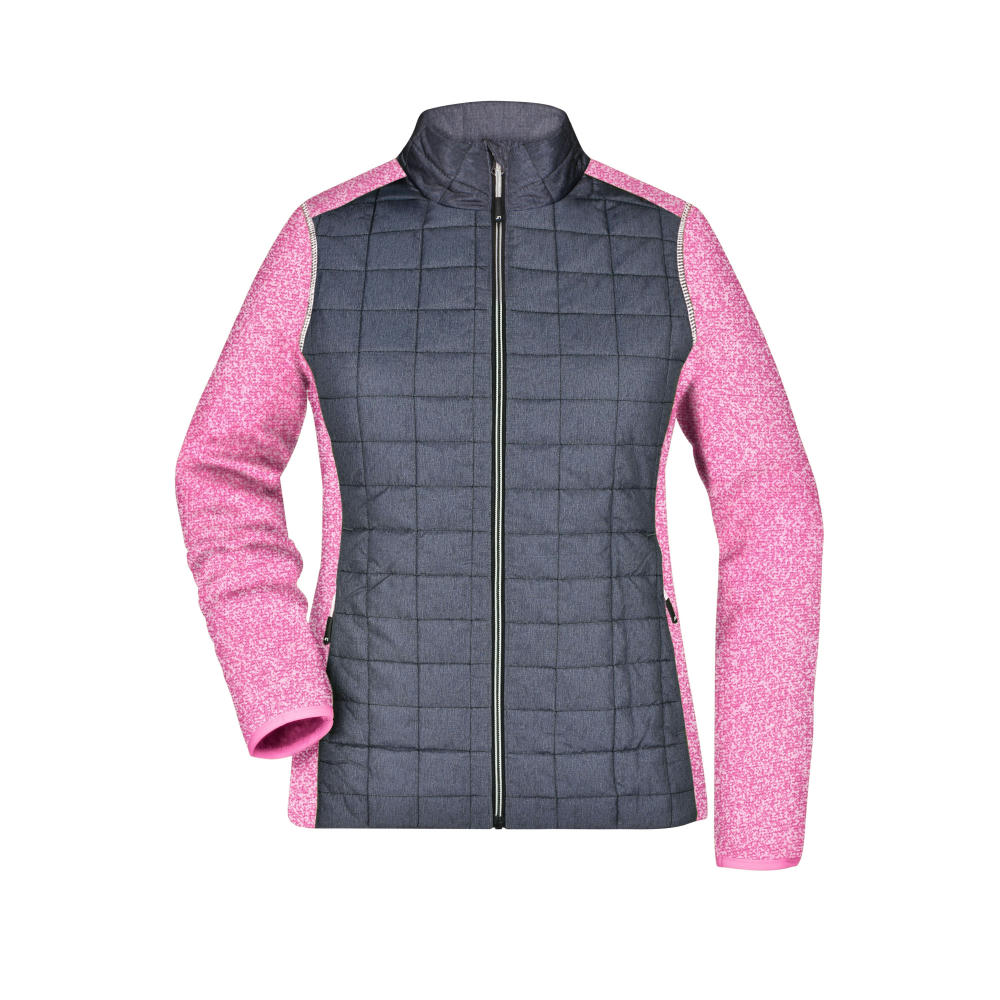 Ladies' Knitted Hybrid Jacket-Strickfleecejacke im stylischen Materialmix