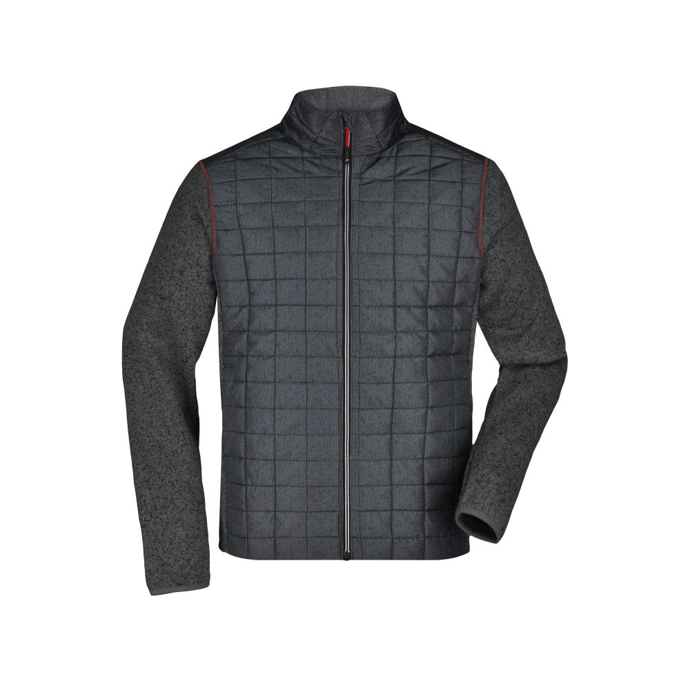 Men's Knitted Hybrid Jacket-Strickfleecejacke im stylischen Materialmix