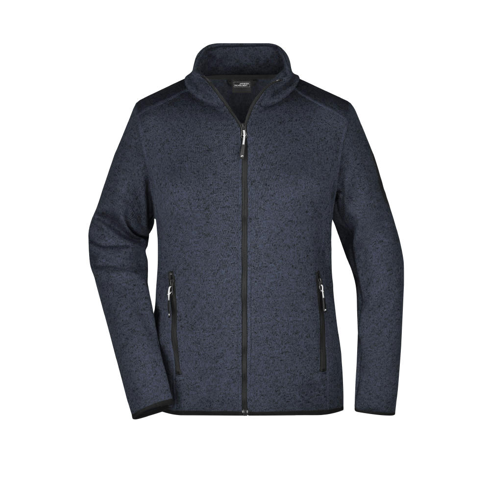 Ladies' Knitted Fleece Jacket - Modische Strickfleece Jacke mit Stehkragen