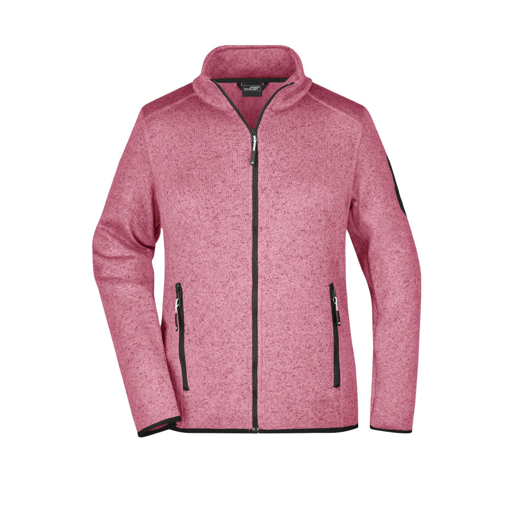Ladies' Knitted Fleece Jacket - Modische Strickfleece Jacke mit Stehkragen
