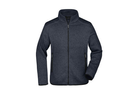 Men's Knitted Fleece Jacket-Modische Strickfleece Jacke mit Stehkragen