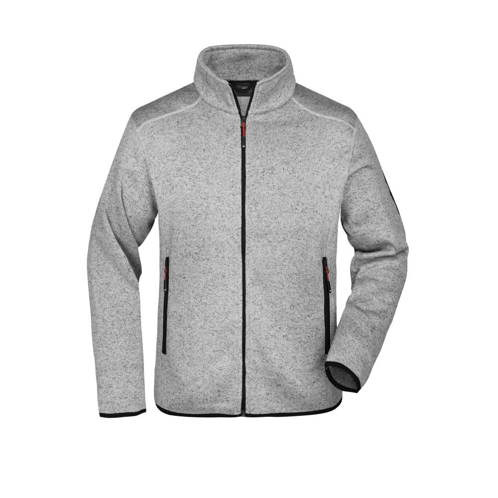 Men's Knitted Fleece Jacket - Modische Strickfleece Jacke mit Stehkragen