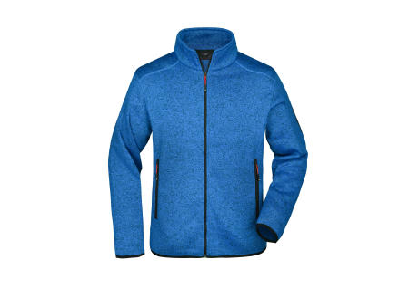 Men's Knitted Fleece Jacket-Modische Strickfleece Jacke mit Stehkragen