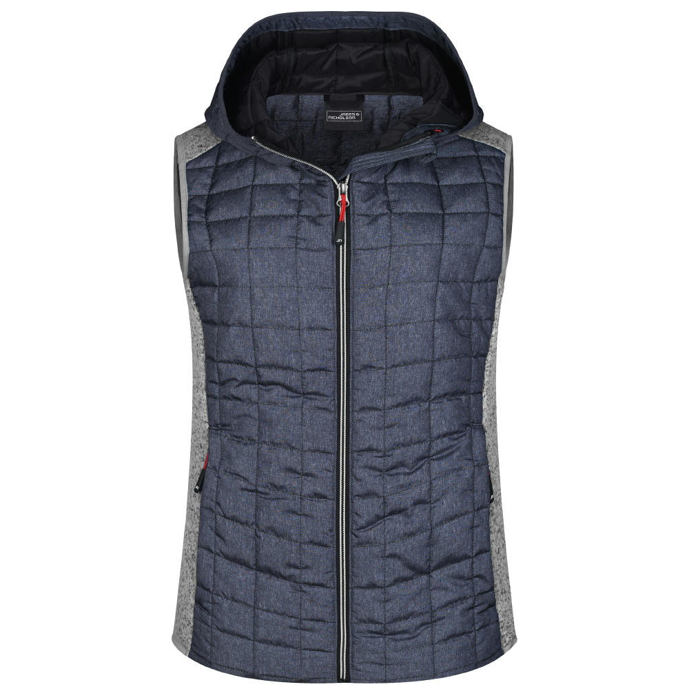 Ladies' Knitted Hybrid Vest-Weste im stylischen Materialmix