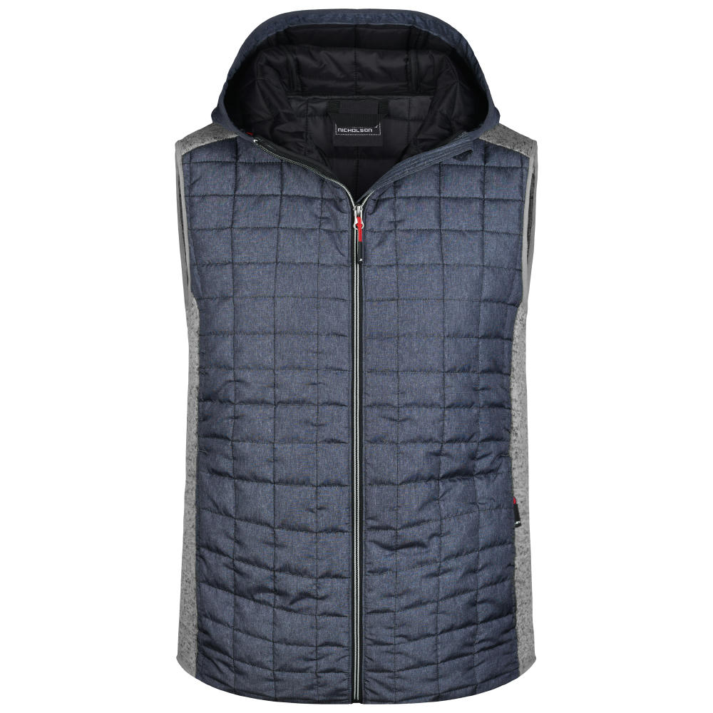 Men's Knitted Hybrid Vest-Weste im stylischen Materialmix