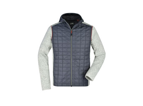 Men's Knitted Hybrid Jacket-Strickfleecejacke im stylischen Materialmix