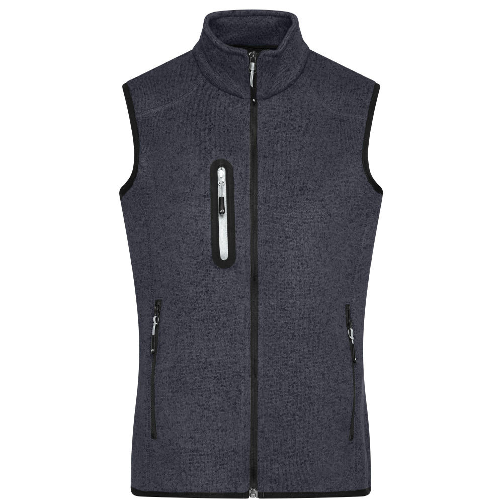 Ladies' Knitted Fleece Vest - Strickfleece Weste mit Stehkragen