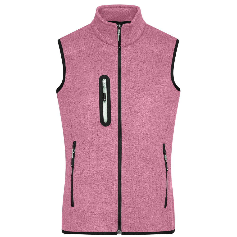 Ladies' Knitted Fleece Vest - Strickfleece Weste mit Stehkragen