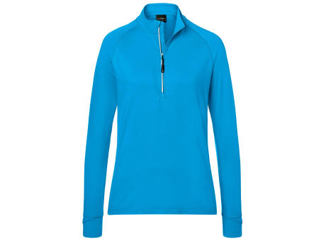 Ladies' Sports  Shirt Half-Zip-Langarm-Shirt mit Reißverschluss für Sport und Freizeit