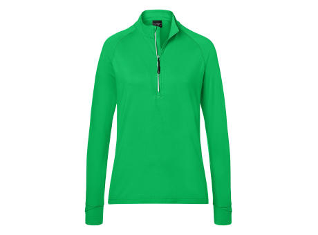 Ladies' Sports  Shirt Half-Zip-Langarm-Shirt mit Reißverschluss für Sport und Freizeit