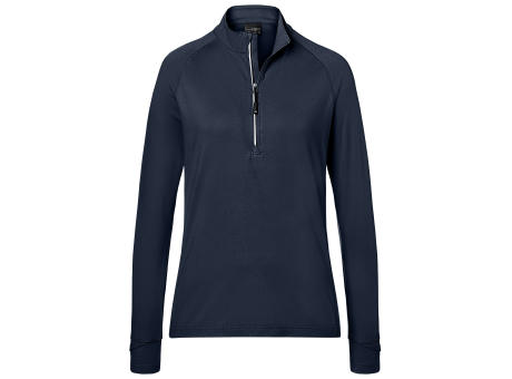 Ladies' Sports  Shirt Half-Zip-Langarm-Shirt mit Reißverschluss für Sport und Freizeit