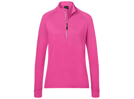 Ladies' Sports  Shirt Half-Zip-Langarm-Shirt mit Reißverschluss für Sport und Freizeit