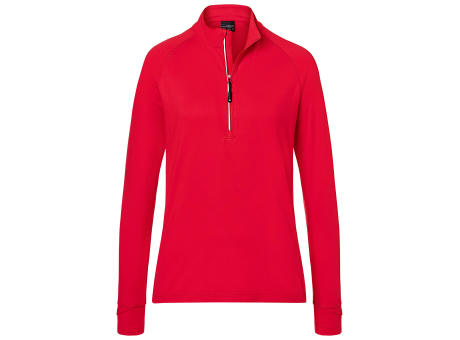 Ladies' Sports  Shirt Half-Zip-Langarm-Shirt mit Reißverschluss für Sport und Freizeit