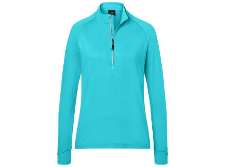 Ladies' Sports  Shirt Half-Zip-Langarm-Shirt mit Reißverschluss für Sport und Freizeit