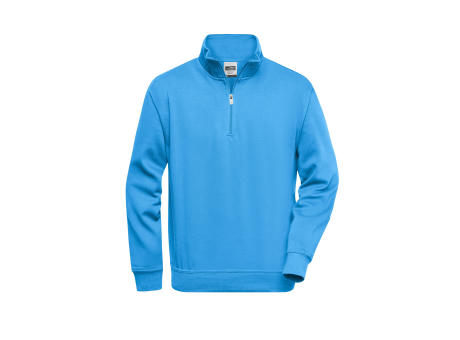 Workwear Half Zip Sweat-Sweatshirt mit Stehkragen und Reißverschluss