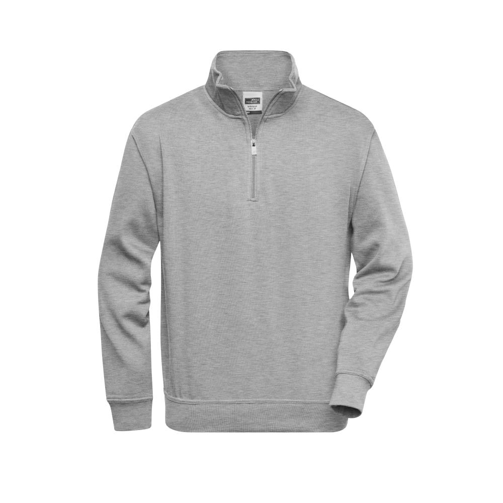 Workwear Half Zip Sweat-Sweatshirt mit Stehkragen und Reißverschluss