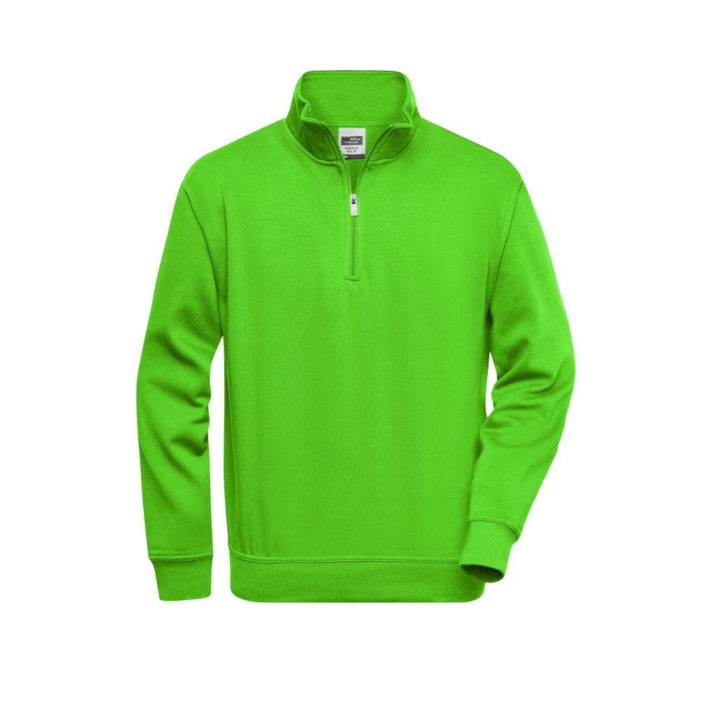 Workwear Half Zip Sweat-Sweatshirt mit Stehkragen und Reißverschluss