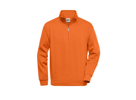 Workwear Half Zip Sweat-Sweatshirt mit Stehkragen und Reißverschluss